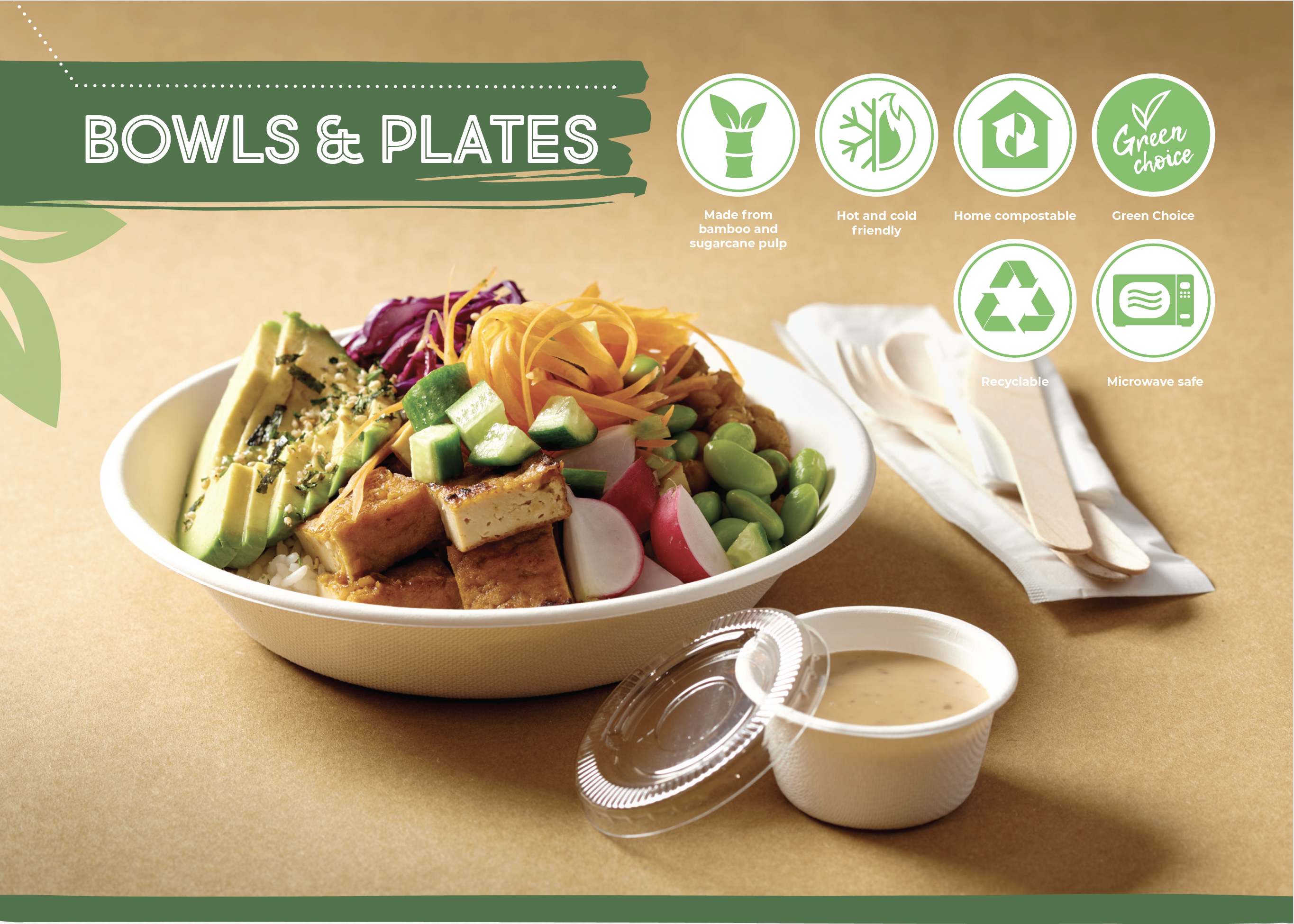 eco-friendly bowls and plates display